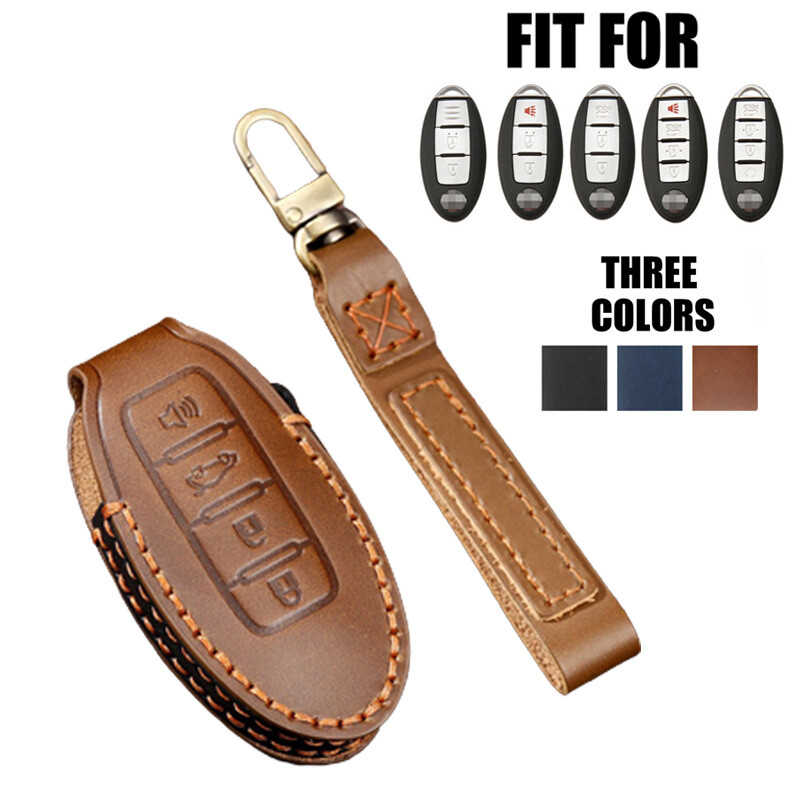 Genuine Leather Car Key Fob Case Cover Holder For Infiniti accessories Nissan