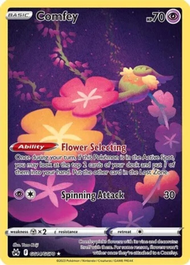 Comfey - GG14/GG70 - Holo Rare Pokemon Lightly Played Crown Zenith: Galarian Gal