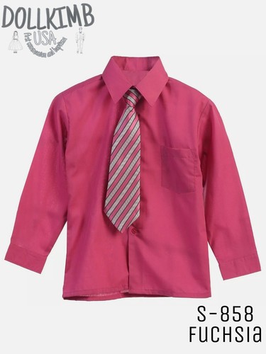 Boys Suit Vest Pants Set Fuchsia Shirt Tie Pinstripe. NiÑo pantalon camisa chale - Picture 4 of 5