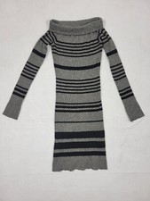 POOF Gray and Black striped sweater dress Size Small
