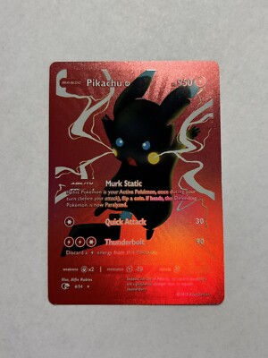 Psychic Pikachu Red Foil Fan Art Display Card M/NM