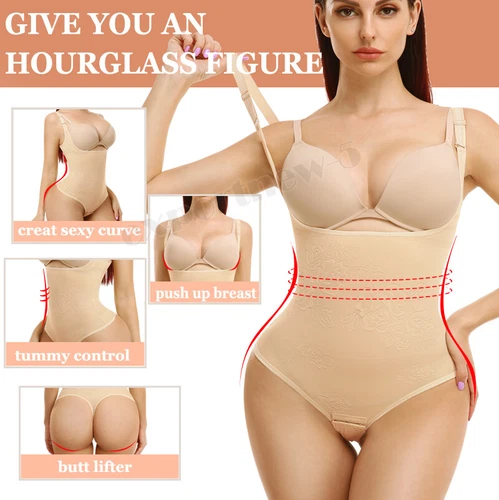 Women Full Body Shaper Compression Tummy Control Shapewear Thong Bodysuit Girdle - Picture 7 of 24
