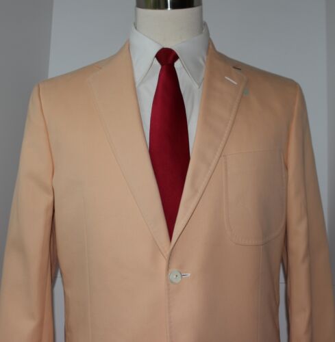 NWT Isaia for Paul Stuart Orange Two Button Summer Cotton Sport Coat 42 Long 42L - Picture 2 of 9