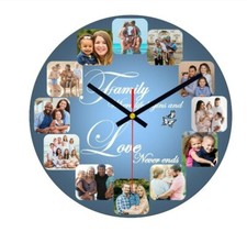 Large Personalised Custom MDF Wall Clock, perfect gift idea. LASER CUT MDF