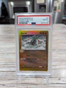 Pokemon PSA 8 NM-MT Anorith 28/100 EX Sandstorm Reverse Holofoil 2003 Foil