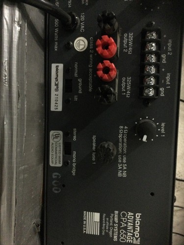 Advantage CPA 650 Biamp Commercial Power Amplifier 650 Watt - Picture 7 of 10