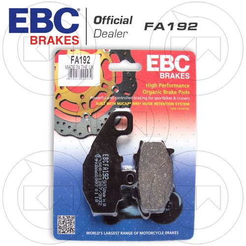 PASTIGLIE FRENO POSTERIORE ORGANIC EBC FA192 KAWASAKI ZZR 600 1993-2006 - Foto 2 di 5