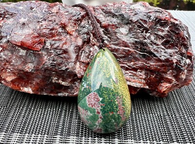 AAA-Qualität großer Ozean Jaspis Träne Tropfen Anhänger 34g Reiki Kristalle Edelstein