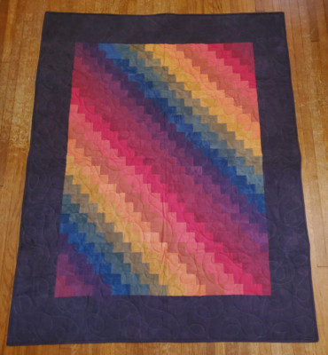 NEW~ Brick Wall 44'' x 54'' Lap Quilt Finished Cherrywood Hand Dyed Fabrics