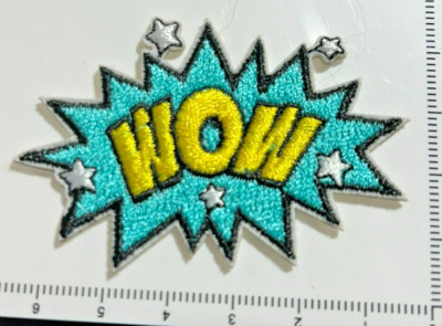 Comic Cartoon Text 'WOW!' Logo Patch Sticker