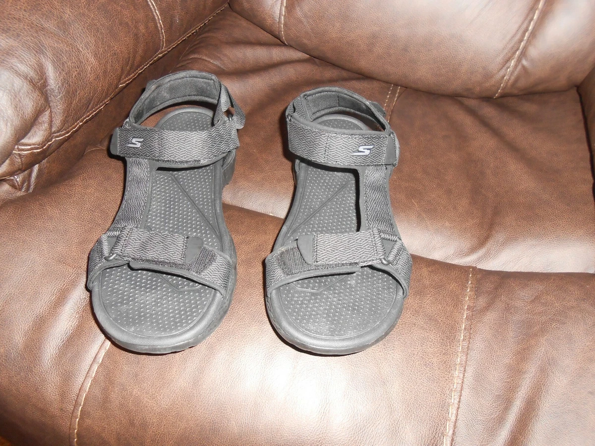 Skechers Mens Brown Black Goga Max Shoes Sandals Size 10 M