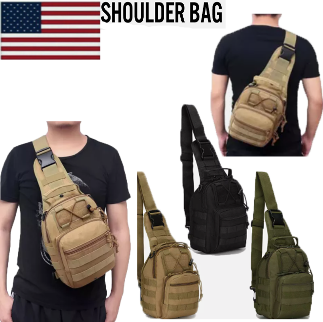 Mens Backpack Tactical MOLLE Shoulder Bag Chest Pack Travel Sling Chest Pack