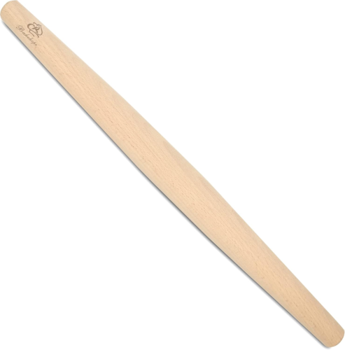 French Rolling Pin for Baking Pasta Pizza Bread Natural Beech Wood Dough Roller