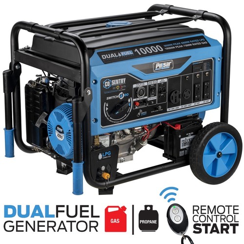 Pulsar Dual Fuel 10000W Generator Rate 8000W Remote Start CO Alert ...