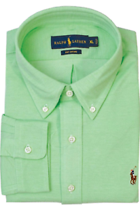 New Polo Ralph Knit Oxford Shirt Lime Green Long Sleeve with Pony eBay