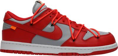 Size 9.5 - Nike Dunk Low x OFF-WHITE University Red CT0856-600 BRAND NEW