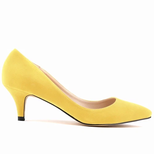 Scarpe da ufficio chic da donna tacco medio basso tacco slip on décolleté scarpe da lavoro taglia - Foto 18 di 49