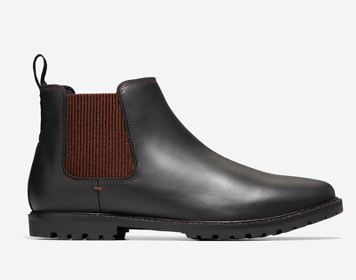 COLE HAAN Midland Lug Black Leather Chelsea Boots C37593  display picture 1