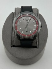 Movado Bold Verso S 3601388 Gray Dial with Black Leather Band Brand New In Box