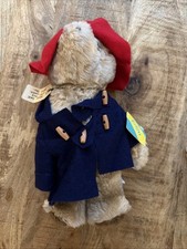 Vintage Paddington Bear Eden Toys 1975, 1981 Red Hat Blue Coat 9 Plush