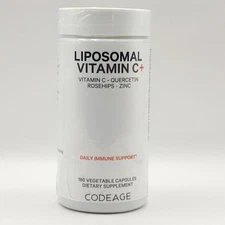 Codeage Liposomal Vitamin C+ Quercetin & Zinc 180 Capsules Daily Immune Support
