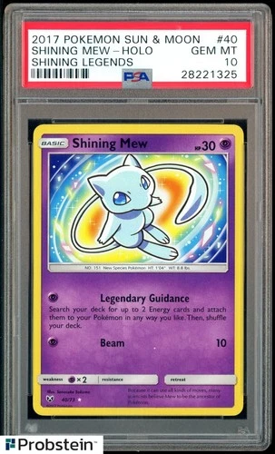 2017 Pokemon S & M Shining Mew #40 Shininig Legends Holo PSA 10 GEM MINT