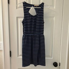 Loft Blue and Black Sleeveless Sundress