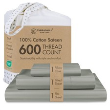 Threadmill 100 Cotton Sheets for Twin XL Size Bed 600 Thread Count Twin XL ...