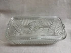 VTG Federal Glass Refrigerator Dish Box Embossed Vegetable W/ Lid MINT!!