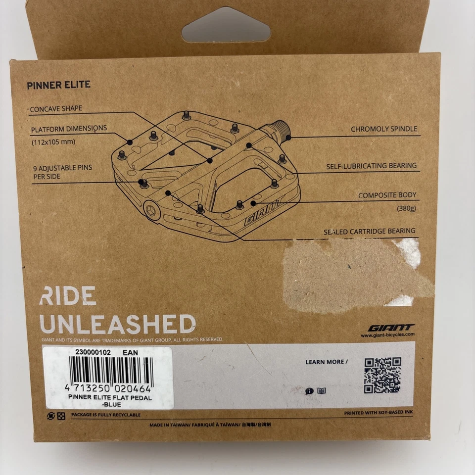 Giant Pinner Elite Flat Pedal - Mountain, Chromoly, 9/16", Blue - Image 2 of 3