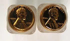 2 Choice Proof Lincoln Cent Rolls - 1957...1959 - 50 Coin Each !!