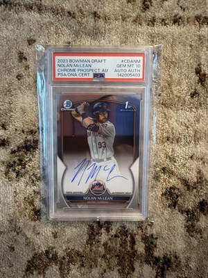 2023 BOWMAN DRAFT NOLAN McLEAN CHROME PROSPECT AU New York Mets Psa 10