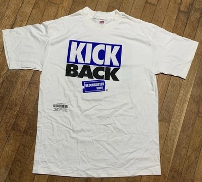 VTG 1994 BLOCKBUSTER VIDEO PROMO EMPLOYEE SHIRT KICK BACK CURL UP NEW JERSEY