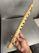 Handmade Bamboo 2 Piece wind musical Instrument With Beautiful Carved Design
