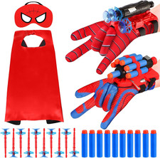 Hero Spider Web Shooters, Kids Wrist Launcher Spider Toys with Cape  Mask Cospl