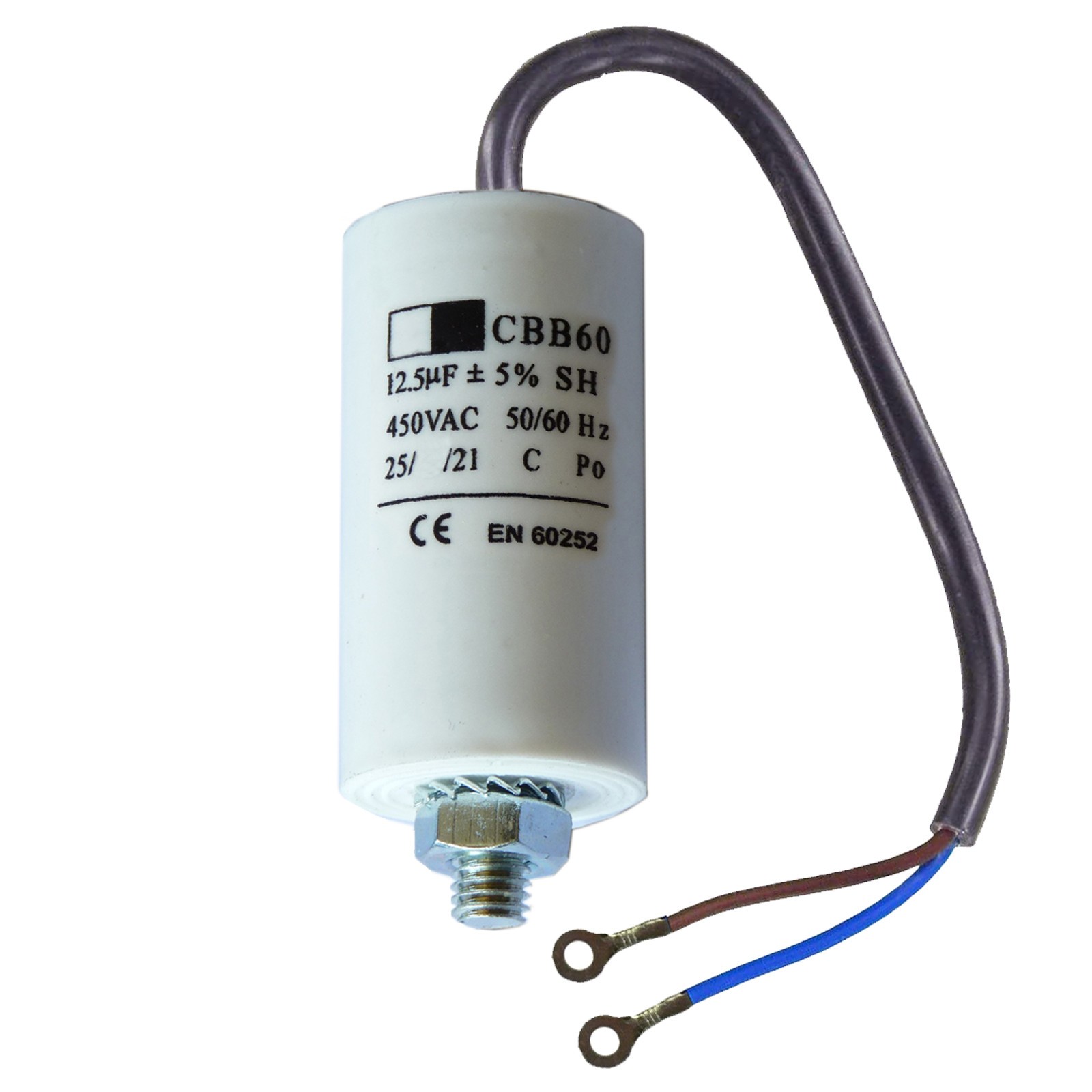 12.5uf MFD Wired Capacitor CBB60 Motor Generator Compressor Appliance