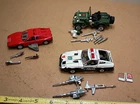 3pc Hasbro  G1 Transformers Autobot Hound Jeep & Prowl Police Overdrive Ferrari!