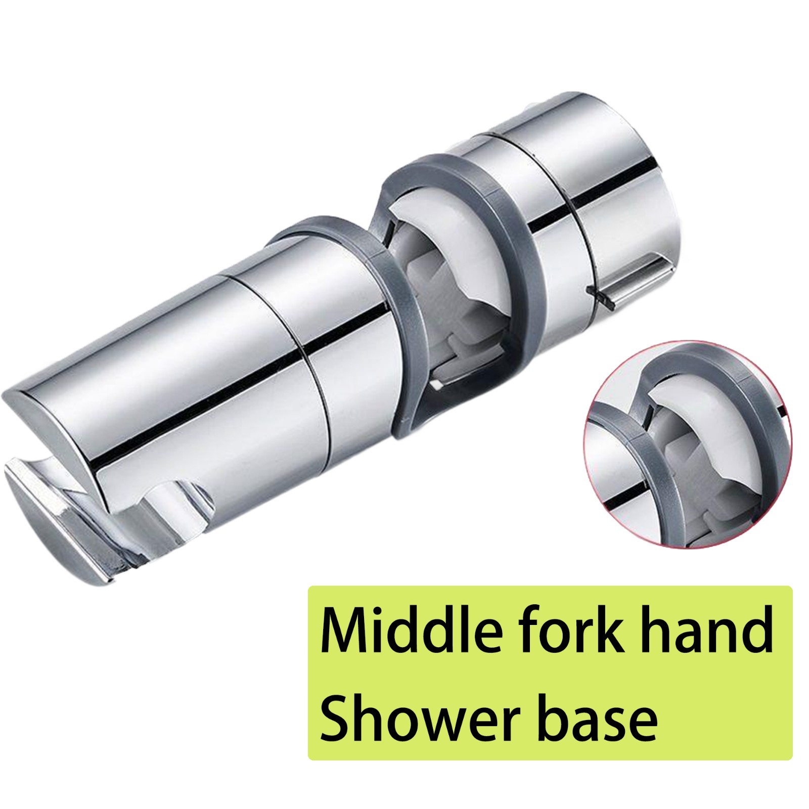 Adjustable Universal 18-25mm Chrome Shower Rail Head Slider Holder Bracket