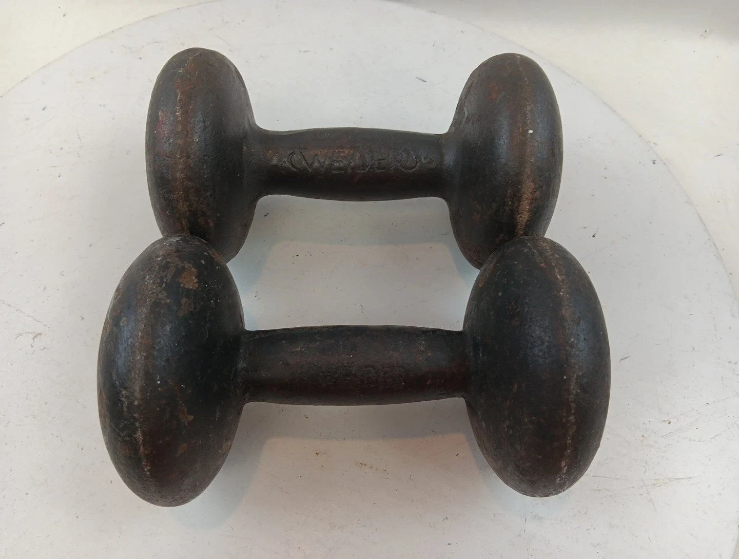 Vintage Weider 15 Lb Bun Style Dumbells Weights (30 Lbs total) Pair Of 2