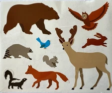 FOREST ANIMAL Stickers (9pc)Mrs.Grossman's•Deer•Bear •Fox•Owl•Rabbit•Card Making