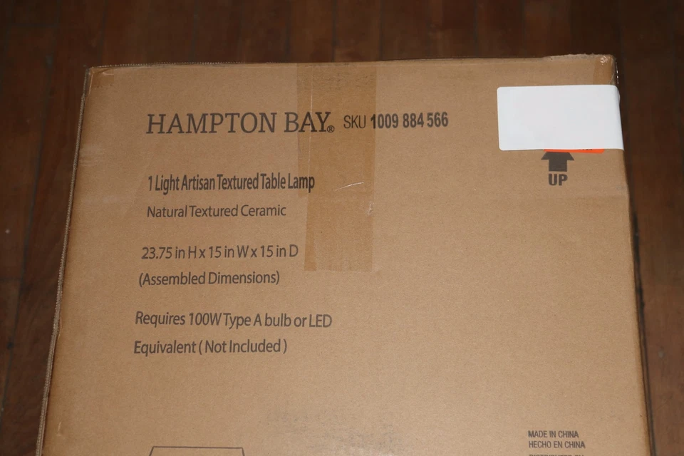 Lámpara de mesa artesanal de 1 luz con textura natural Hampton Bay 24257-000 Foto 2 de 4