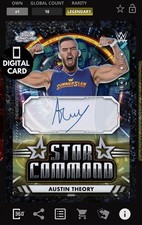 DIGITAL WWE SLAM 10cc AUSTIN THEORY BLACK ECLIPSE COSMIC CHROME 25 LEGENDARY