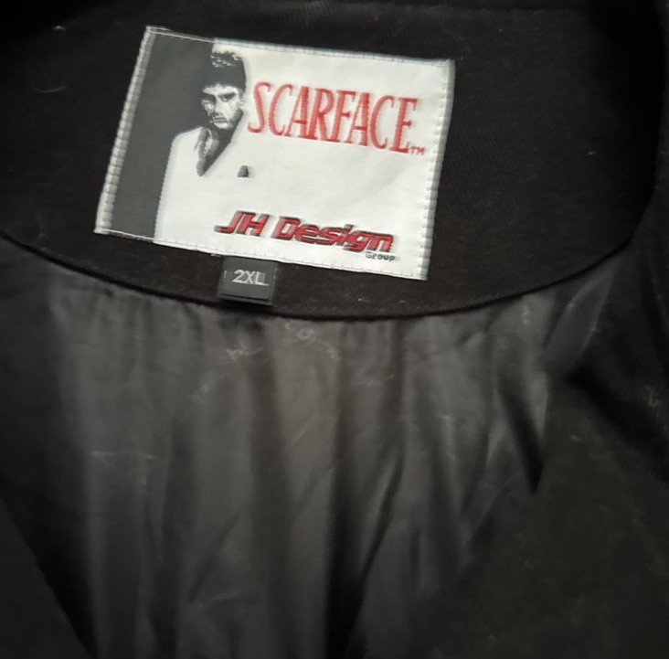 1990's Jeff Hamilton "Scarface"Tony Montana Varsity Racing Jacket Size : 2XL 