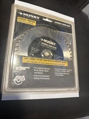 #ad Husky 7” Diamond Turbo Blade 139 268 General Purpose Saw Cutting $21.99