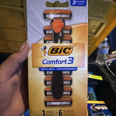 BIC Hybrid3 Comfort Men's Disposable Razor - 1 Handle 6 Cartridges