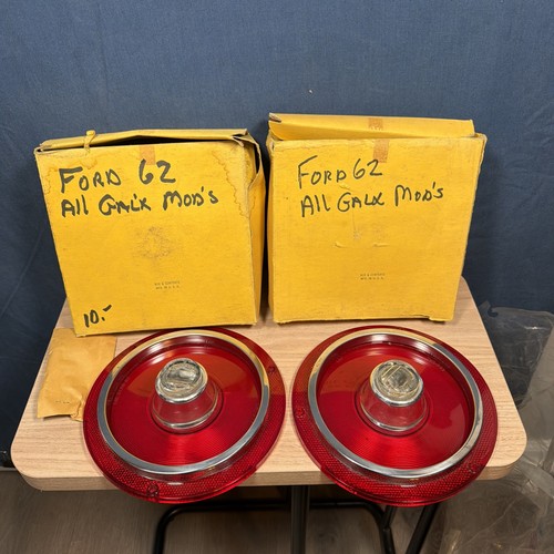 NOS PAIR 1962 Ford Stop And Tail Lamp Lens For Ford Galaxie #C2AB-13A-497B