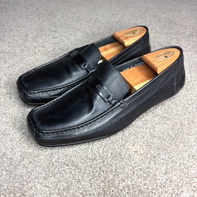 Bally Ravello Shoes Mens Size 10.5 Black Leather Loafers Slip On