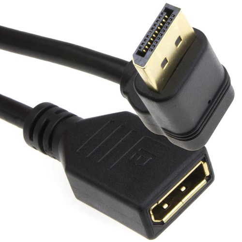 Right Angle DisplayPort v1.2 Extension Cable 4K Plug to Socket 20cm / 50cm / 1m - Afbeelding 16 van 17