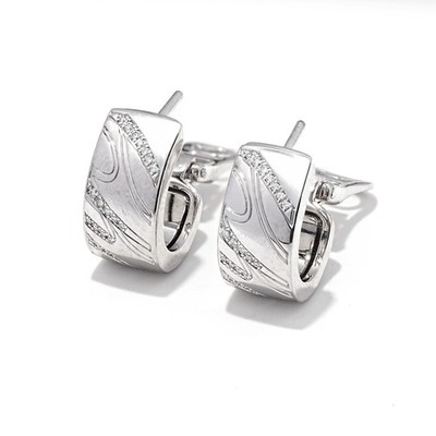 CHOPARD CHOPARDISSIMO OHRRINGE WEISSGOLD 18K 750 DIAMANTEN CREOLEN