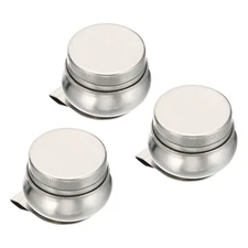 3Pcs Paint Pot Container Cup Palette Cups with Lid and Clip Silver 2" x 1.8"